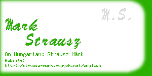 mark strausz business card
